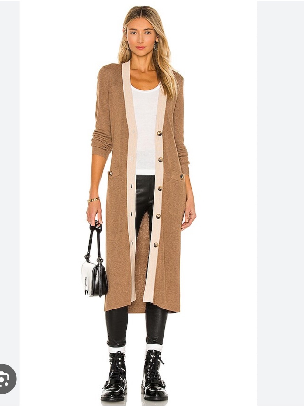 👍🏻💥💥SALE!!💥💥 L’Agence Brown V Neck Long Maxi Button Down Cardigan with pockets